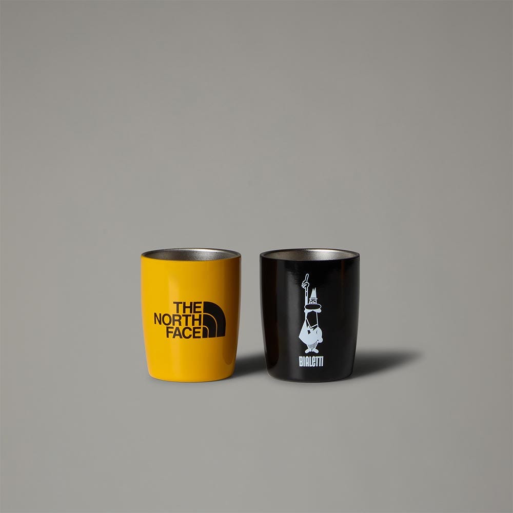 Set Moka Express The North Face 3 tz 2 bicchierini 2 cucchiaini e caffè Perfetto Moka 100 gr in latta