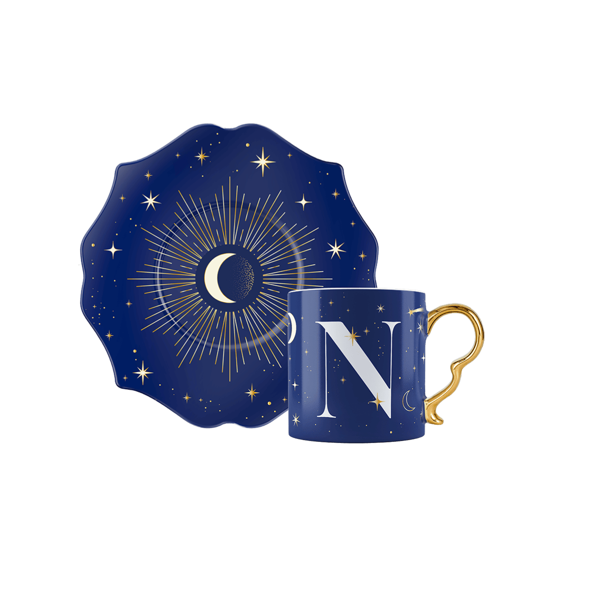 Tazzina con lettera N - Cielo Stellato