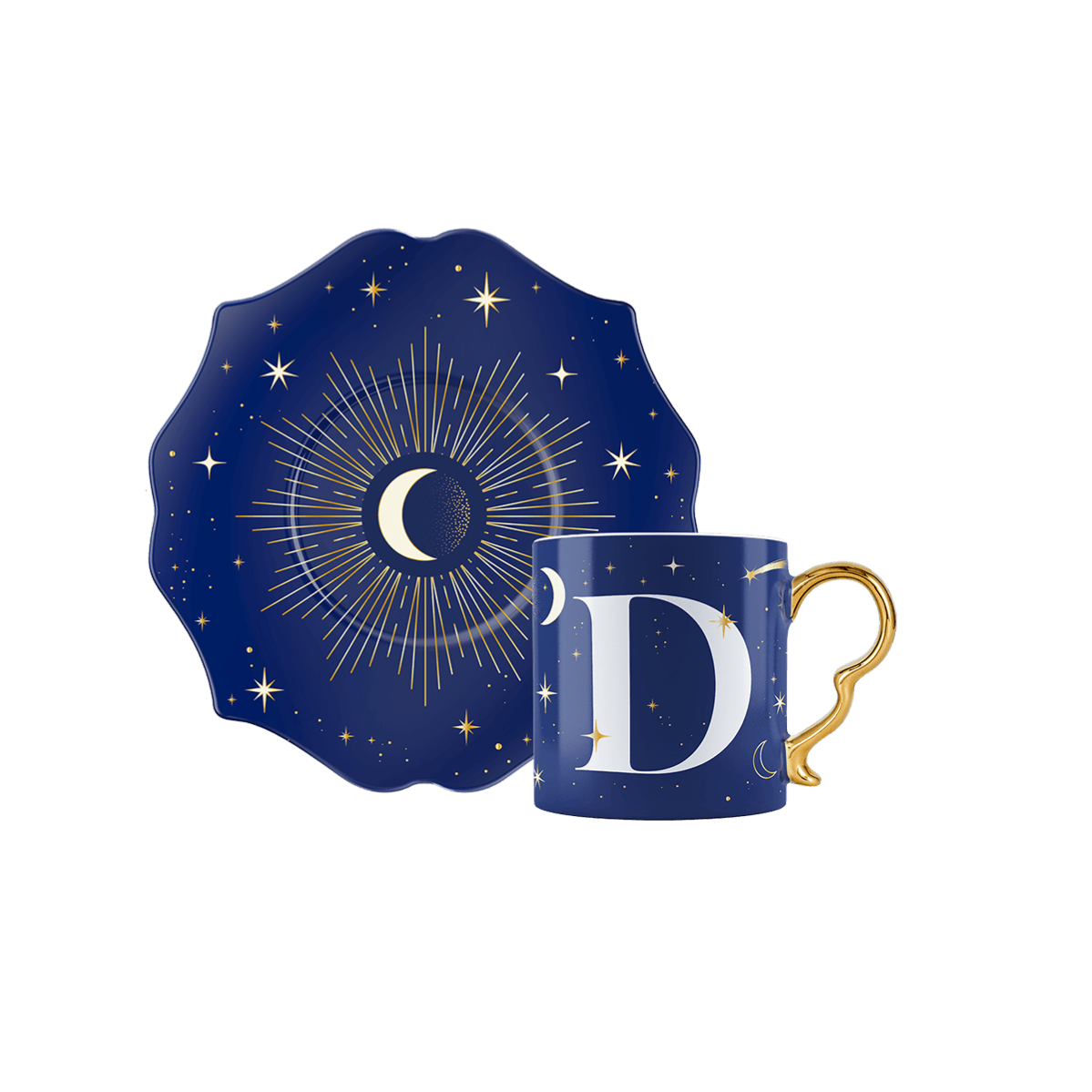 Tazzina con lettera D - Cielo Stellato
