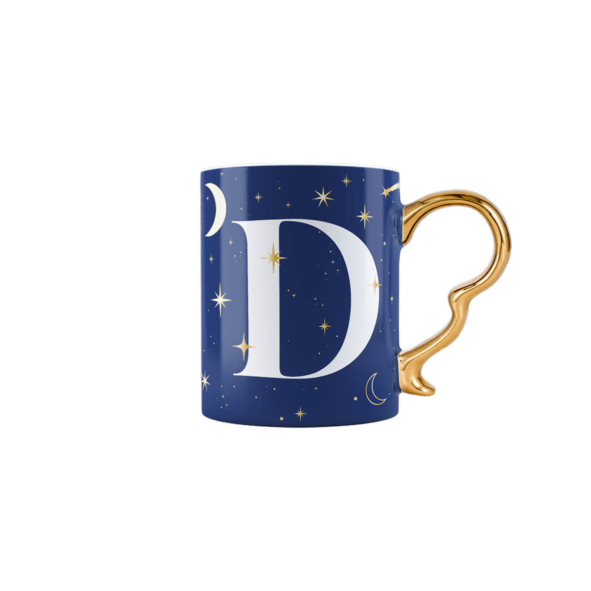 Mug con lettera D - Cielo Stellato
